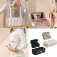 thumbnail image 2 of Fashionable Jewelry Holder with Multiple Compartments PU Leather Display Box for Rings Necklaces Accessories Case White, 2 of 4