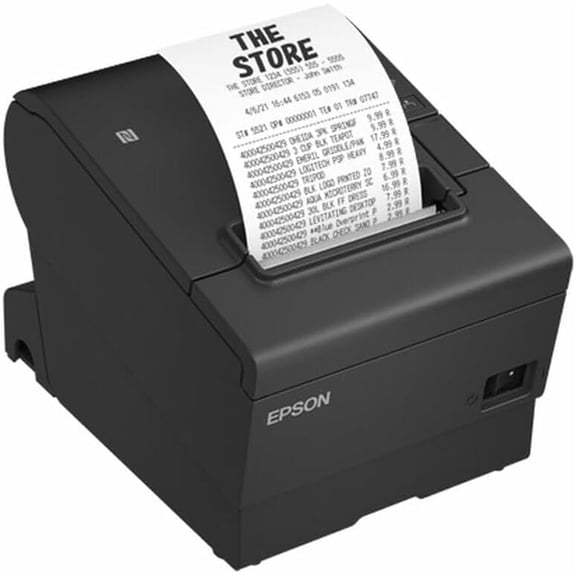 Restored Epson TM-T88VII (112) Direct Thermal POS Printer, USB and Ethernet, 180 x 180 DPI, 500 mm/sec, Black
