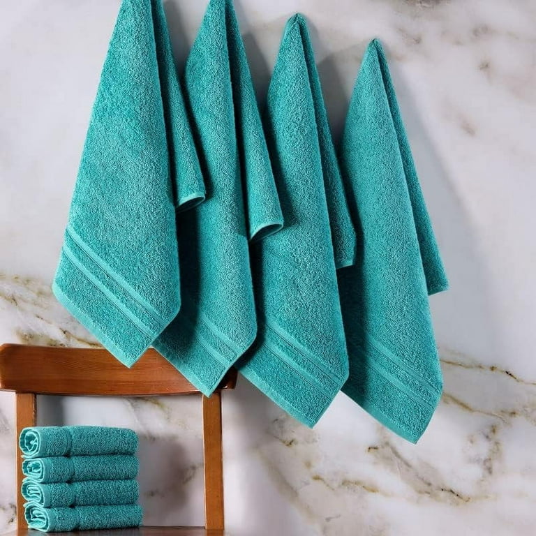 Hammam Linen Hand Towels Set Cool Grey Soft Fluffy, Absorbent and
