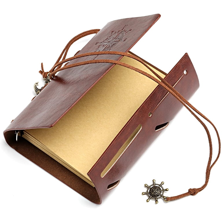 Naler Vintage Pu Leather Travel Pocket Notebook, Refillable photo 2
