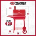 thumbnail image 6 of Char-Griller Wrangler Charcoal Grill, Metal Front and Side Shelf, Black, Compact Barrel Grill, 6 of 15