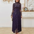 thumbnail image 5 of Prom Dresses for Women Elegant Lace Long Sleeve Crewneck Flowy Maxi Dress Formal Evening Gowns, 5 of 8