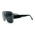 thumbnail image 6 of Oversized Rectangle Racer Shield 80s Plastic Fashion Flat Top Sunglasses All Black, 6 of 8