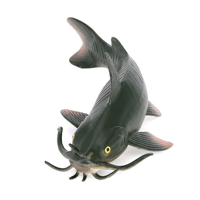 Modelo de animal marino de simulación sólida para niños, pez de agua dulce de plástico, bagre, barba, carpa plateada, juguete cognitivo de educación temprana, adornos