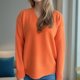thumbnail image 1 of Suéter de cuello en V para mujer, moda Otoño Invierno, tejido, suelto, manga larga, blusa, cuello en V, suéter para mujer, 1 of 7