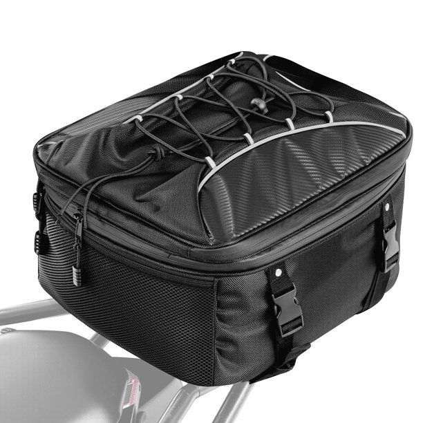 Bolsa trasera para moto VEVOR, impermeable, 22-34 L, con funda para lluvia