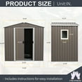 thumbnail image 5 of CarButler 6x5ft Metal Outdoor Storage Shed With Window and Lockable Sliding Doors for Garden Backyard Patio Lawn Gray, 5 of 6