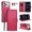 Red, variant on For Apple iPhone 17e / 16e 6.1inch Phone Case Wallet, RFID Blocking Magnetic Buckle Flip Leather TPU Cover with Card Holder Wrist Strap Shockproof Phone Case,Purple