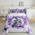 thumbnail image 2 of 3D Horse Queen Bedding Sets Farmhouse Animal Comforter Set,Boho Mandala Down Comforter Purple Watercolor Bedding Comforter Sets,Oil Painting Aesthetic Duvet Insert, 2 of 7