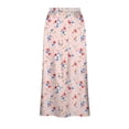 thumbnail image 6 of ClodeEU Women's Satin Print Elastic Waist Maxi Skirt,Casual Long Skirt ,Lounge Slim Skirt Pink,Womens Plus XXL, 6 of 7
