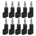 thumbnail image 1 of Stackable Connector, 4mm Rustproof Banana Plug Abrasion Resistant Sturdy Stable 10pcs High Accuracy  For Security Accessories Black, 1 of 8