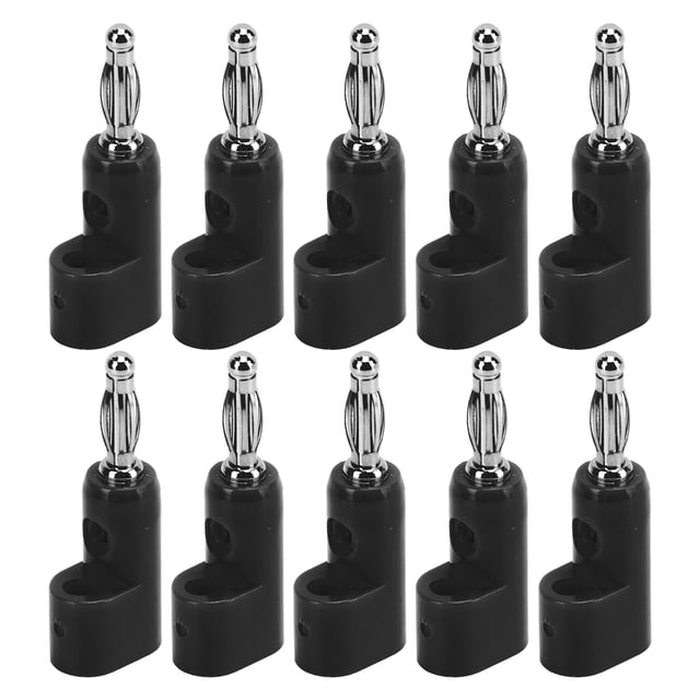 Stackable Connector, 4mm Rustproof Banana Plug Abrasion Resistant Sturdy Stable 10pcs High Accuracy For Security Accessories Black