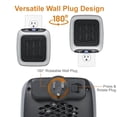 thumbnail image 4 of Ontel Handy Heater Turbo - Salida de pared con termostato ajustable, temporizador programable de 12 horas, apagado automático, silencioso, ahorro de espacio, cerámica (el embalaje puede variar), 4 of 5