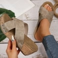 thumbnail image 5 of WAVSUF Flat Sandals for Women Platform Breathable Shoes Slippers Khaki Size 42, 5 of 9