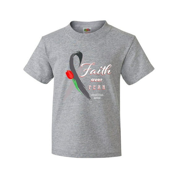 Inktastic Faith over Fear Parkinson's Awareness with Red Tulip Youth T-Shirt