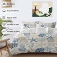 thumbnail image 4 of Blue Beige Coastal Bedding 3 Piece Duvet Cover Set Full Size, Summer Beach Starfish Coral Nautical Rustic Soft Microfiber Comforter Cover with Zipper Closure & Pillowcases, FadeResistant Quilt Cover, 4 of 9