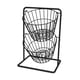thumbnail image 3 of Soporte para Cuencos de Verduras Y Aperitivos, Cesta de Almacenamiento de Frutas, Cesta de Alambre Redonda de Metal para Oficina en Casa Negro 2 niveles, 3 of 8