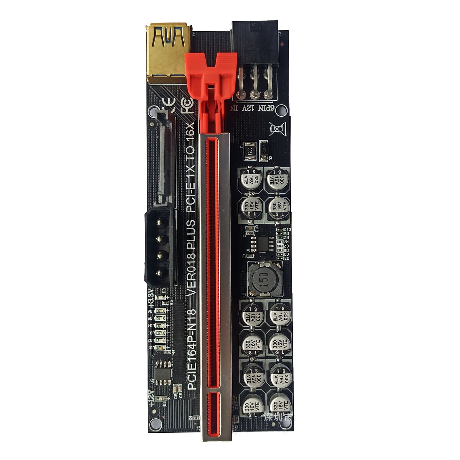Ver 018 Plus Pcie Riser Pci Express X1 To X16 Extender Adapter For Graphics Card Walmart Com