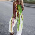 thumbnail image 3 of Aayomet Women Jumpsuits Women Casual Print Pocket Romper Long Playsuit Spaghetti Strap Loose Jumpsuit,Green L, 3 of 4
