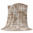 thumbnail image 6 of Brown Coastal Blanket Soft Cozy Warm Throw Blanket for Couch, Plush Fuzzy Flannel Fleece Blankets for Sofa, Summer Beach Nautical Starfish Coral Vintage Bed Blankets Gifts for Men, 50"x60", 6 of 9