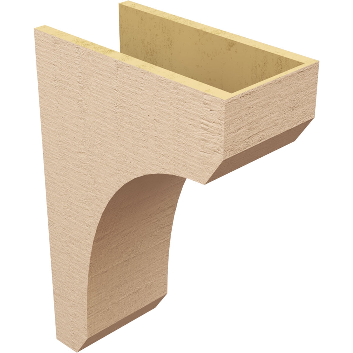 9"W x 18"D x 27"H Classic Legacy Rough Cedar Woodgrain TimberThane Corbel, Primed Tan