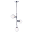 thumbnail image 1 of Maxim 11343PC-BUL-G40-CL 17 in. Molecule Three-Light Pendant Ceiling with G40 CL LED Bulb, Polished Chrome, 1 of 1