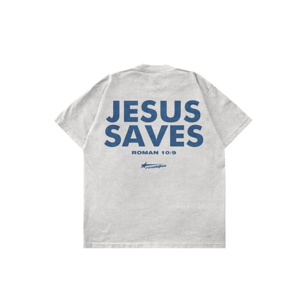Romans 10:9 - JESUS SAVES Shirts | Graphic Christian Tee Shirts Designed For Both Men and Women Menswear Top