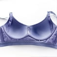 thumbnail image 4 of Mrat Cotton Bralettes for Women Womens Breastfeeding Bra Gathering for Stylish Pregnant Womens Underwear During Pregnancy Front Button Thin Style Wireless Padded Pushup Bra for Women S-1049 Blue 42, 4 of 9