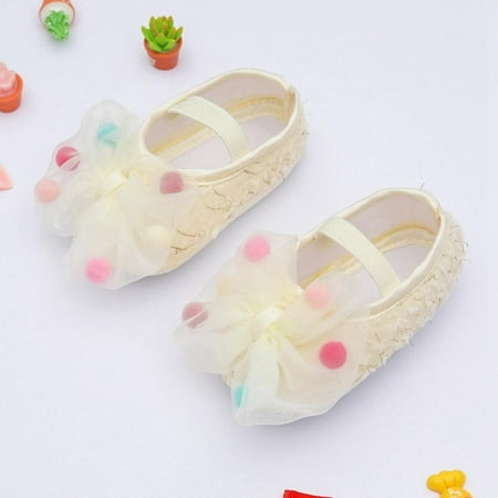 

0-18M Infant Baby Girls Soft Sole Bowknot Princess Wedding Dress Prewalker Newborn Baby Sneaker Shoes