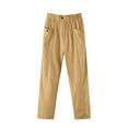 thumbnail image 2 of Women'S Casual Pants Solid Cotton And Linen Pants With Pocket Long Pants, 2 of 4
