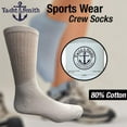 thumbnail image 5 of Yacht & Smith Big And Tall Mens Sport Crew Socks Wholesale Bulk (King Size) Socks, by SOCKS'NBULK (12 Pairs White, Mens King Size 13-16 (Shoe Size 12-15)), 5 of 7