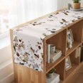 thumbnail image 6 of Table Runners 70 Inches Long Dress Scarves, Brown Grey Leaves Farmhouse Coffee/Dining/Kitchen Table Decor, Holiday Table Runner, Summer Botanical Pastoral Birds Rustic 13x70 Inch, 6 of 9