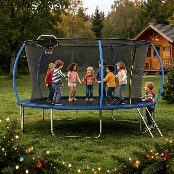 Shengchao Trade 1600LBS 14FT Trampoline for Adults and Kids,Trampoline with Enclosure,Recreational Trampoline with Ladder, Heavy Duty Trampoline Capacity for 4-6 Kids