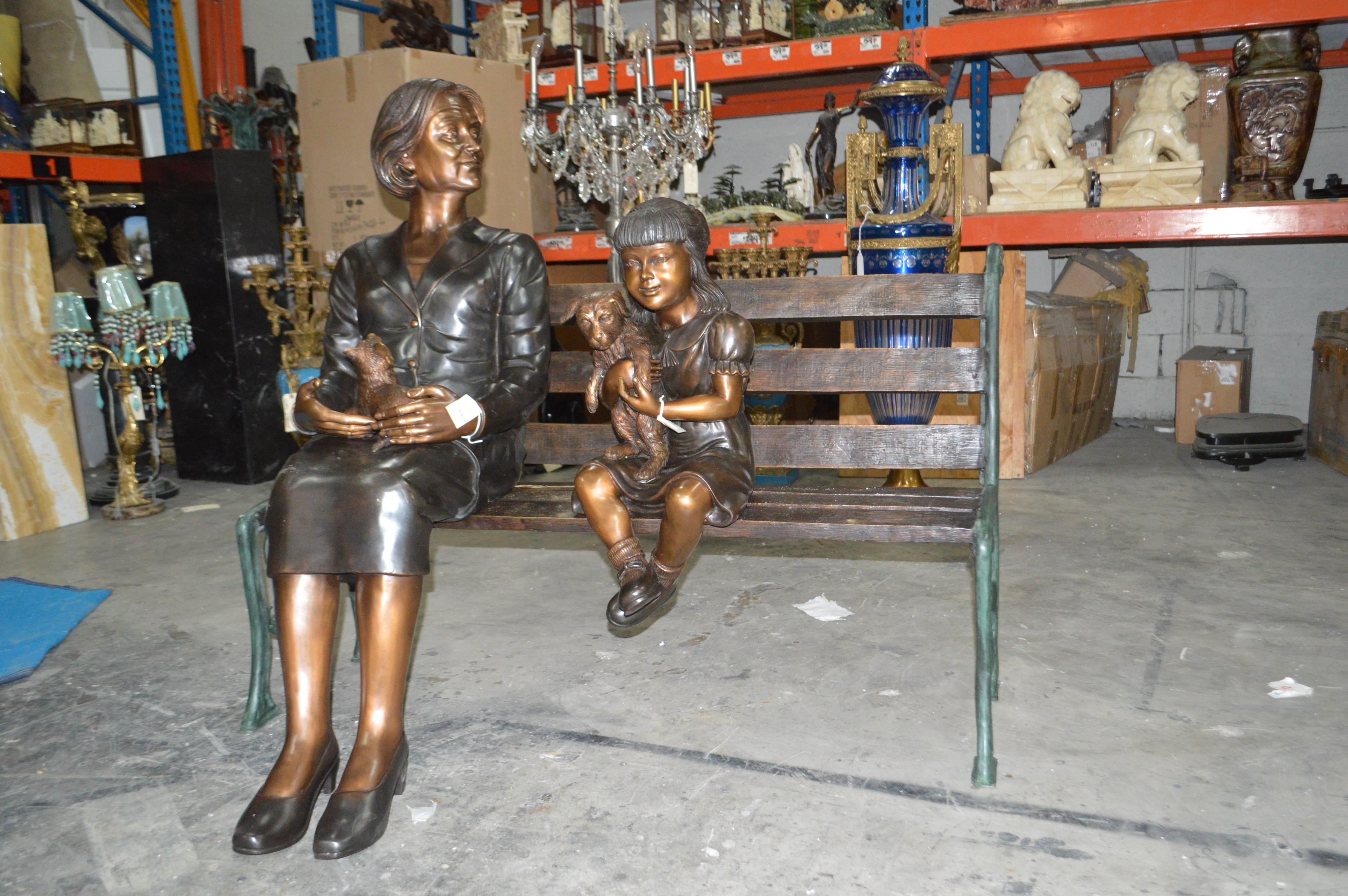 Grandmother And Granddaughter On Bench Statue Size 53 Quot L X 32 Quot W X 44 Quot H Walmart Com Walmart Com