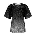 thumbnail image 4 of TSADFHJI Chandails pour Femmes en Coton Mode Décontractée pour Femmes Dégradé à Paillettes Imprimé Col Rond T-Shirt Ample, 4 of 5