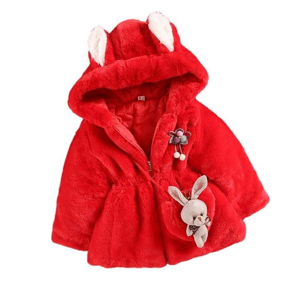 Odeerbi 2025 Kids Baby Girls Winter Solid Cartoon Faux Wool Sweater Jacket Plus Velvet Thickening Coat Cloak Jacket Thick Warm Outerwear Clothes