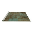 thumbnail image 2 of Ahgly Company Machine Washable Indoor Rectangle Patchwork Turquoise Blue Transitional Area Rugs, 5' x 7', 2 of 4
