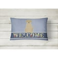 thumbnail image 2 of Carolines Treasures BB5636PW1216 Yellow Labrador Welcome Canvas Fabric Decorative Pillow, 12H x16W, multicolor, 2 of 3