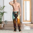 thumbnail image 2 of Naloa Moonlit Hairless Cat Monk Pajama Pants Men, PJ Bottoms, Sleep & Lounge Pants-Large, 2 of 6