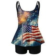 thumbnail image 4 of Zhden Womens Tankini Swimsuits with Shorts American Flag Graphic Two-Piece Tankini Swimsuits Tummy Control Tankini Swimsuits(Z01-Sky Blue,XXL), 4 of 5