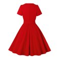 thumbnail image 3 of XFLWAM Women 1950s Dresses Rockabilly Retro Lapel Button Down Short Sleeve Dress A-line Vintage Cocktail Party Evening Prom Gown with Belt, 3 of 8