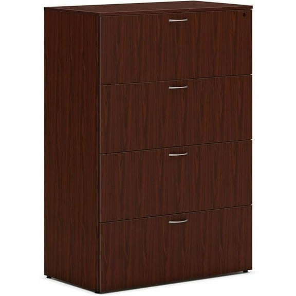 The Hon  Laminate Mod Desk Component File Lateral 4 Drawer, Mahogany