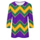 thumbnail image 5 of RKSTN Mardi Gras 3/4 Sleeve T Shirts for Women Top Oversized Crewneck Carnival Mask Print 3/4 Length Sleeve Shirt Womens Casual Round Neck Mask Tuesday Carnival Party Three Quarter Sleeve Tee Shirt, 5 of 5