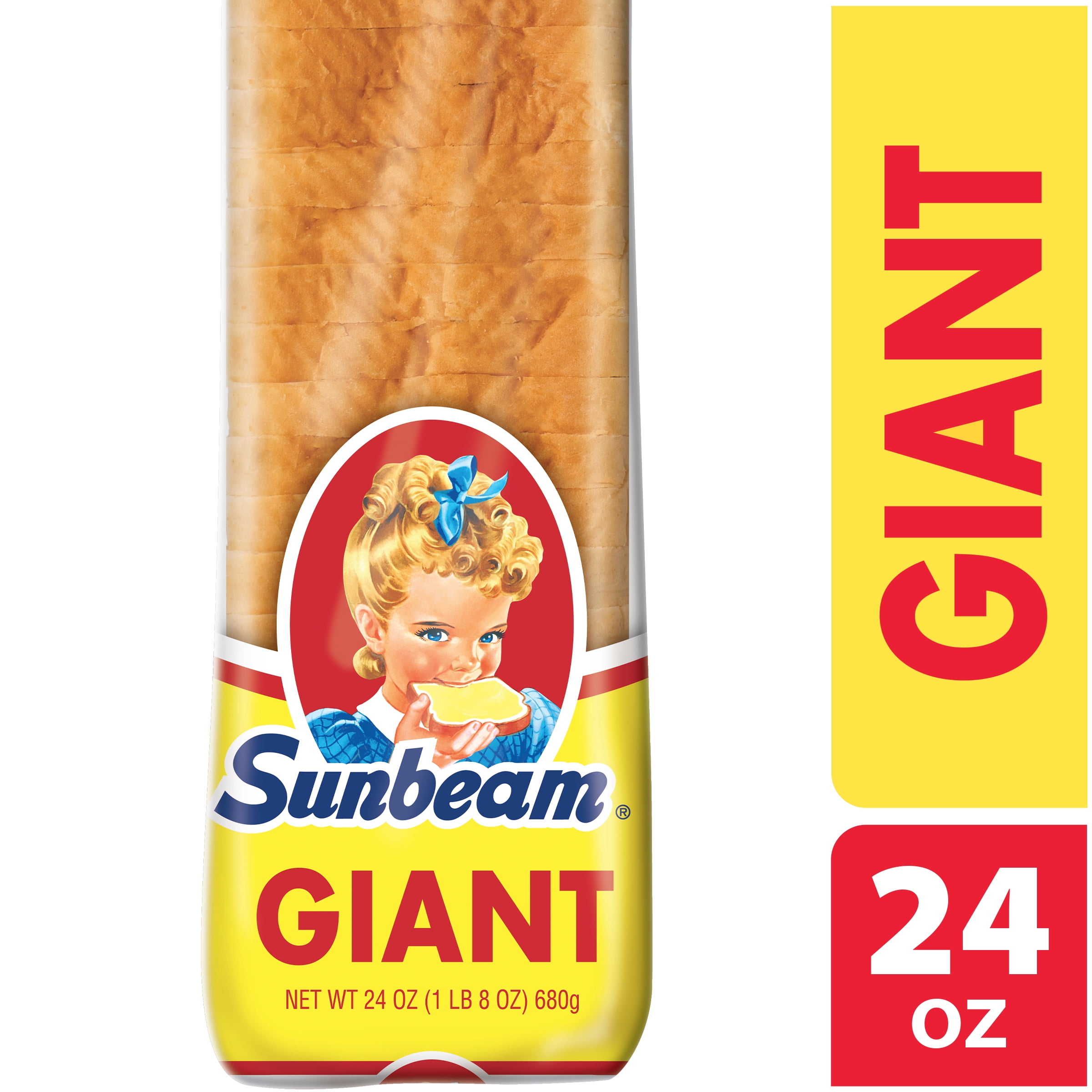 Sunbeam Giant White Bread, Sliced Sandwich Bread Loaf, 24 oz, Shelf-Stable
