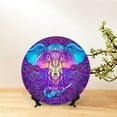 thumbnail image 6 of Balery Elephant in Tribal Style Print Bone China Decorative Plate Ceramic Dinner Plates Art Crafts with Display Stand-10in, 6 of 6
