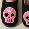 thumbnail image 3 of Esqueleto Con Corona Zapatos Casa Cálidos Y Sin Cordones Punta Cerrada Felpa Halloween Cómodas Lindas Antideslizantes para Interior Exterior, 3 of 9