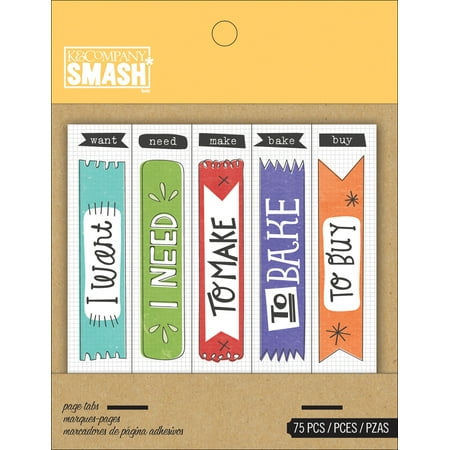 K & Company Flag Smash Page Tabs, 75 Piece