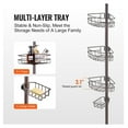 thumbnail image 4 of Shower Caddy Corner Tension Pole 39-125 Inch Adjustable Rustproof Stainless Steel Bathroom Organizer with 3 Shelves, 4 of 7