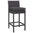 thumbnail image 1 of Modway Convene 27.5" Wicker / Rattan Patio Bar Stool in Espresso/Charcoal, 1 of 2