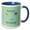 Blue/White, variant on 3drose, Happy 91st Birthday, Cupcake with Candle, Balloons, Hat, Colorful, 11oz Two-tone Red Mug